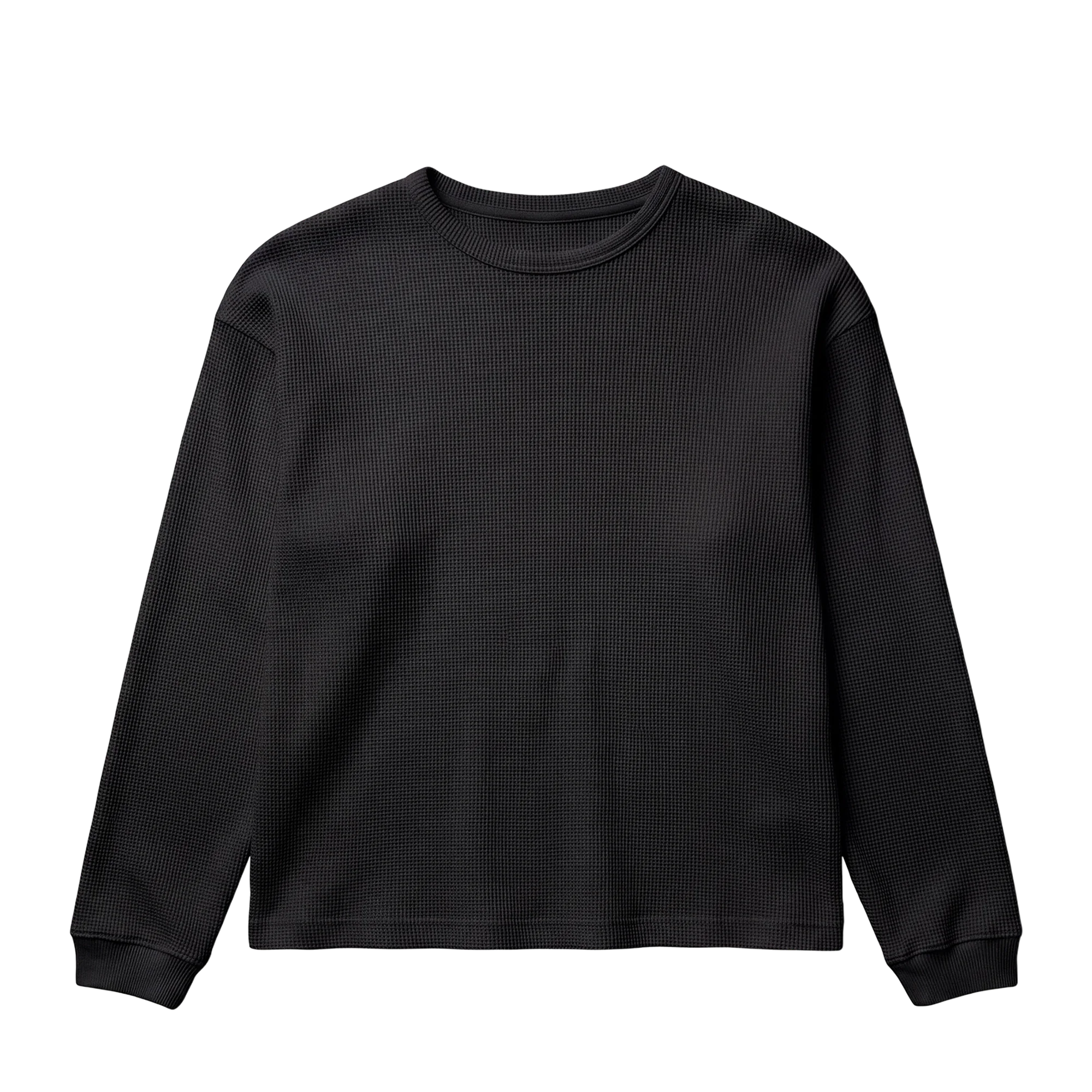 Black Thermal Long Sleeve Print — print on demand blank