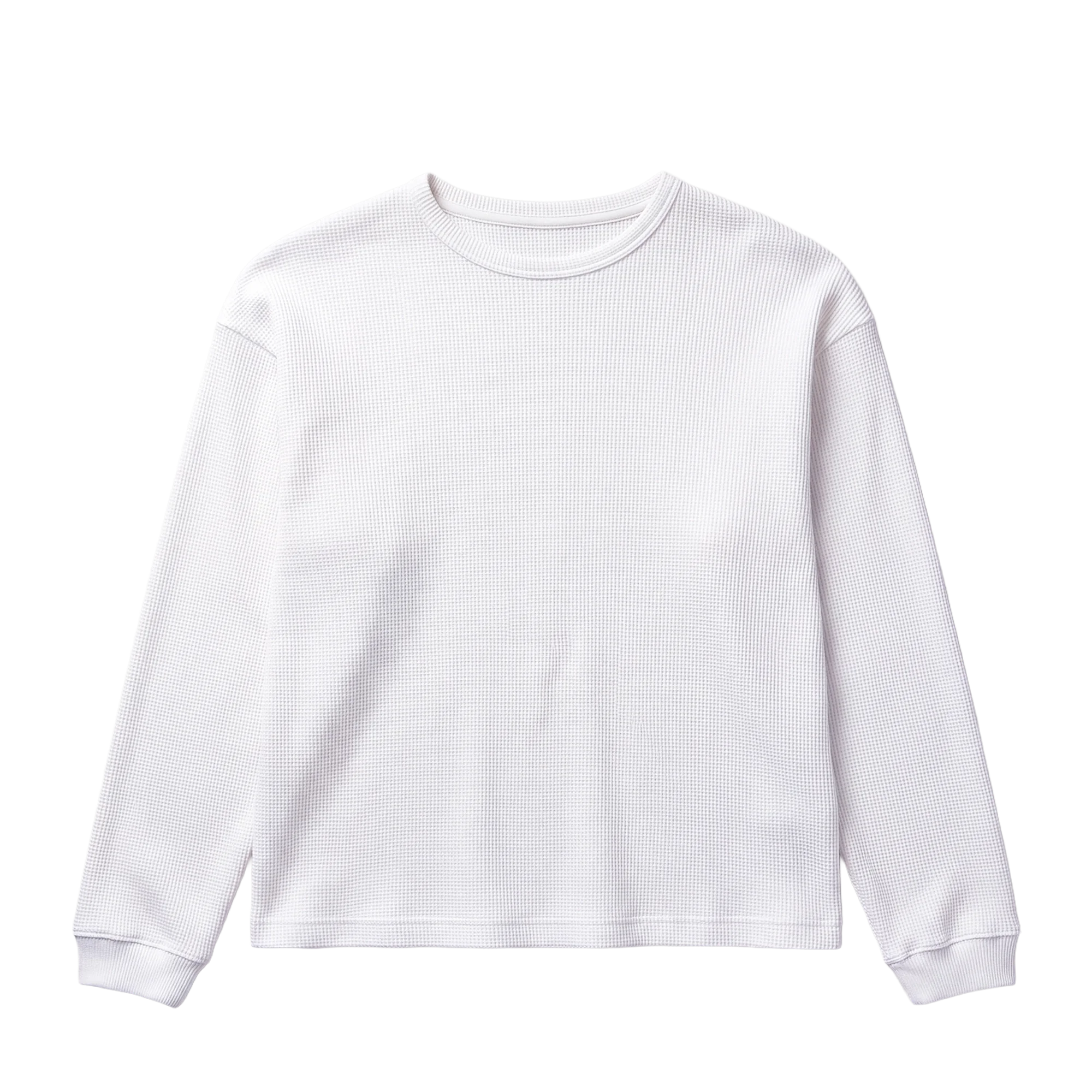White Thermal Long Sleeve Print — print on demand blank
