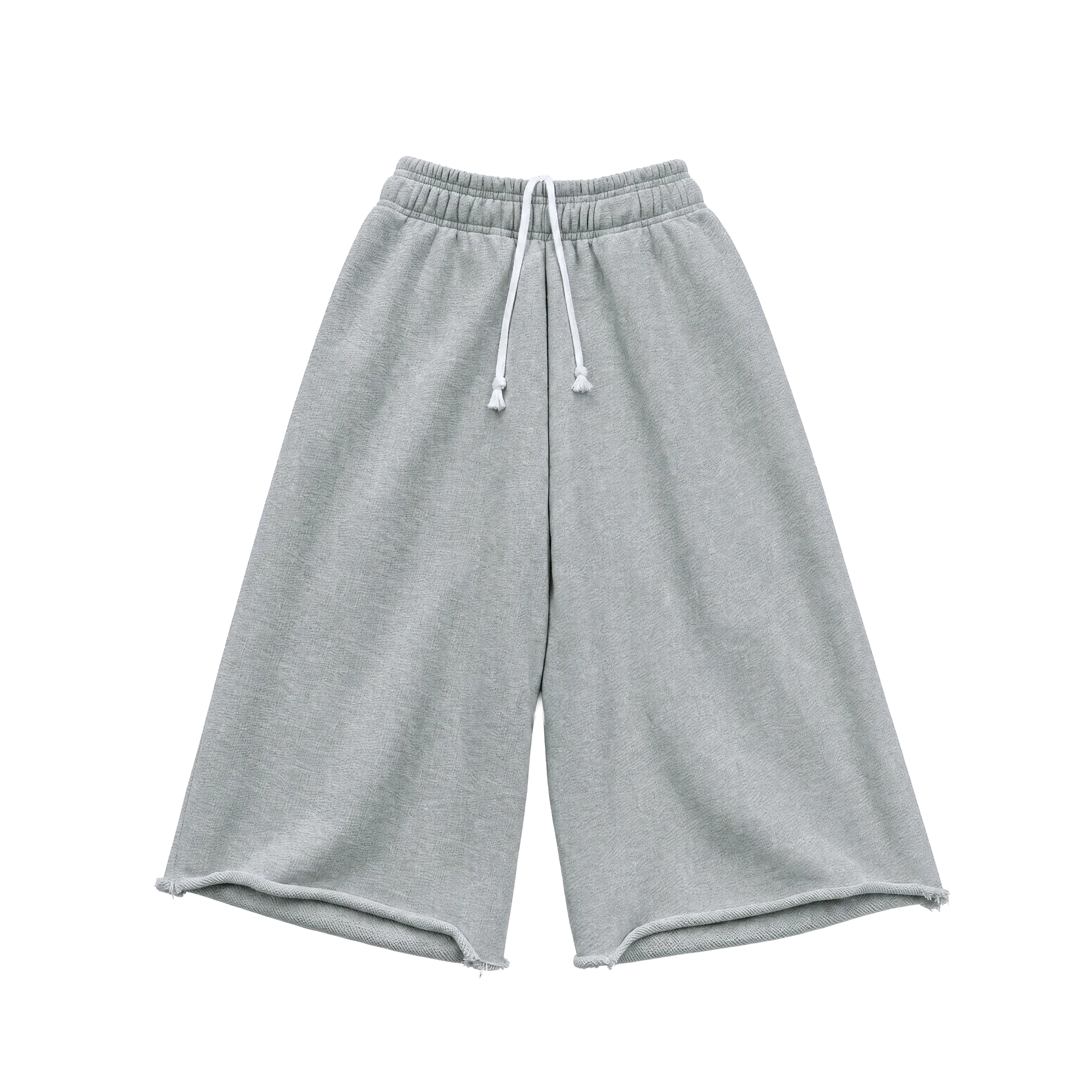 Heather Gray French Terry 3/4 Shorts Print — print on demand blank