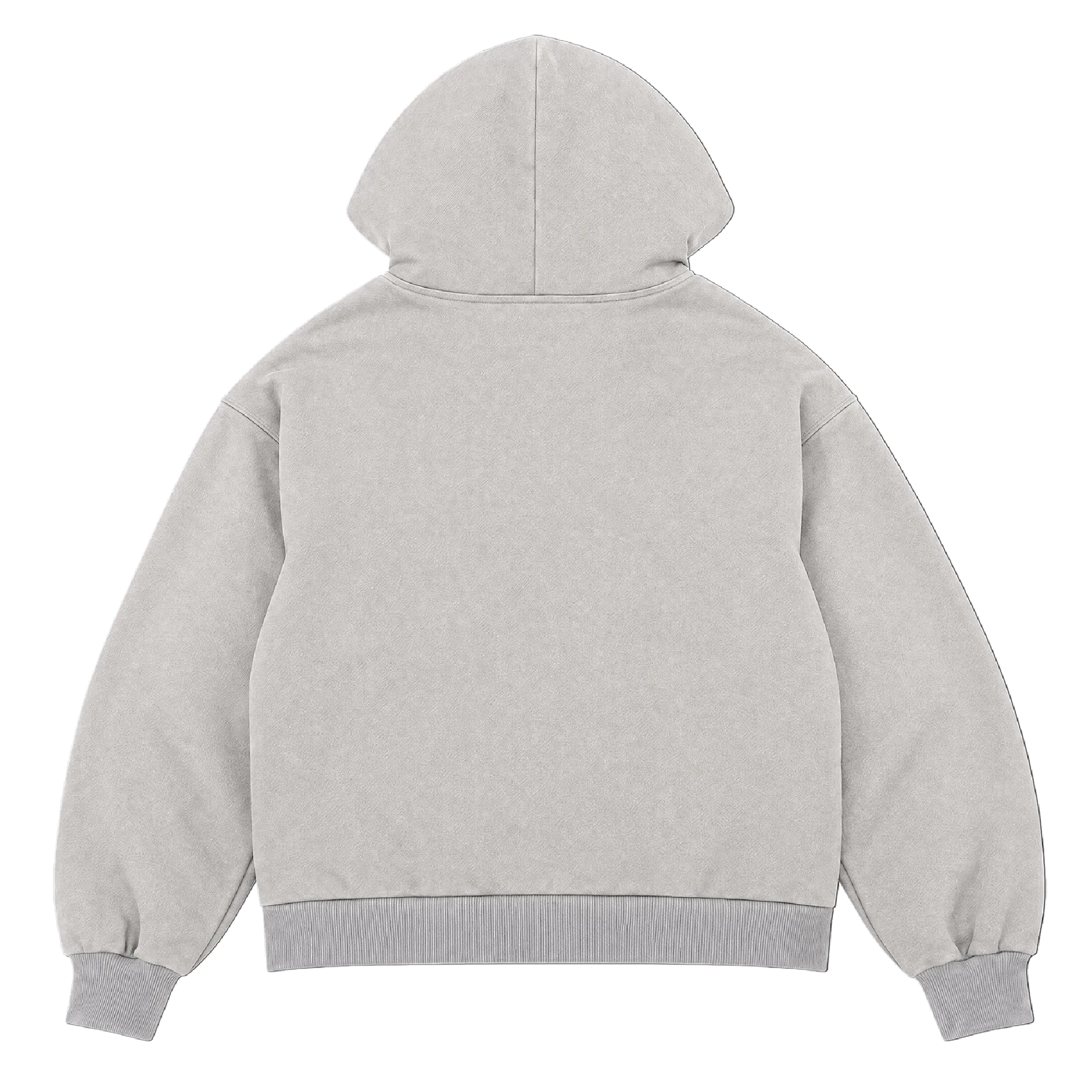 Heavyweight Oatmeal Zip-Up Hoodie Print — back
