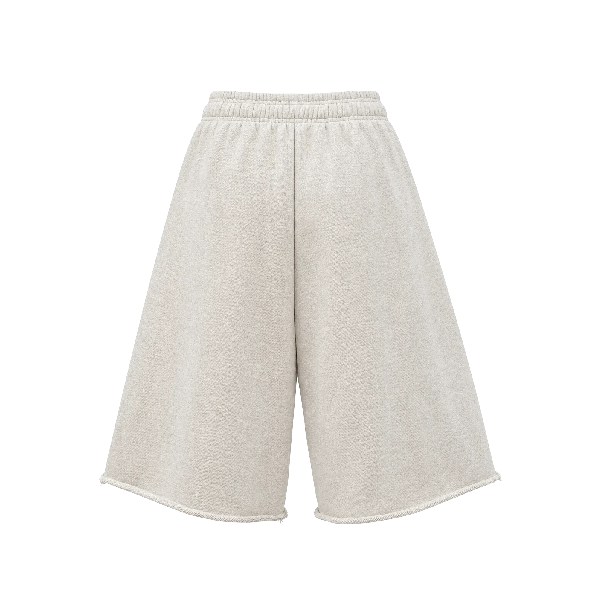 Oatmeal French Terry 3/4 Shorts Print — back