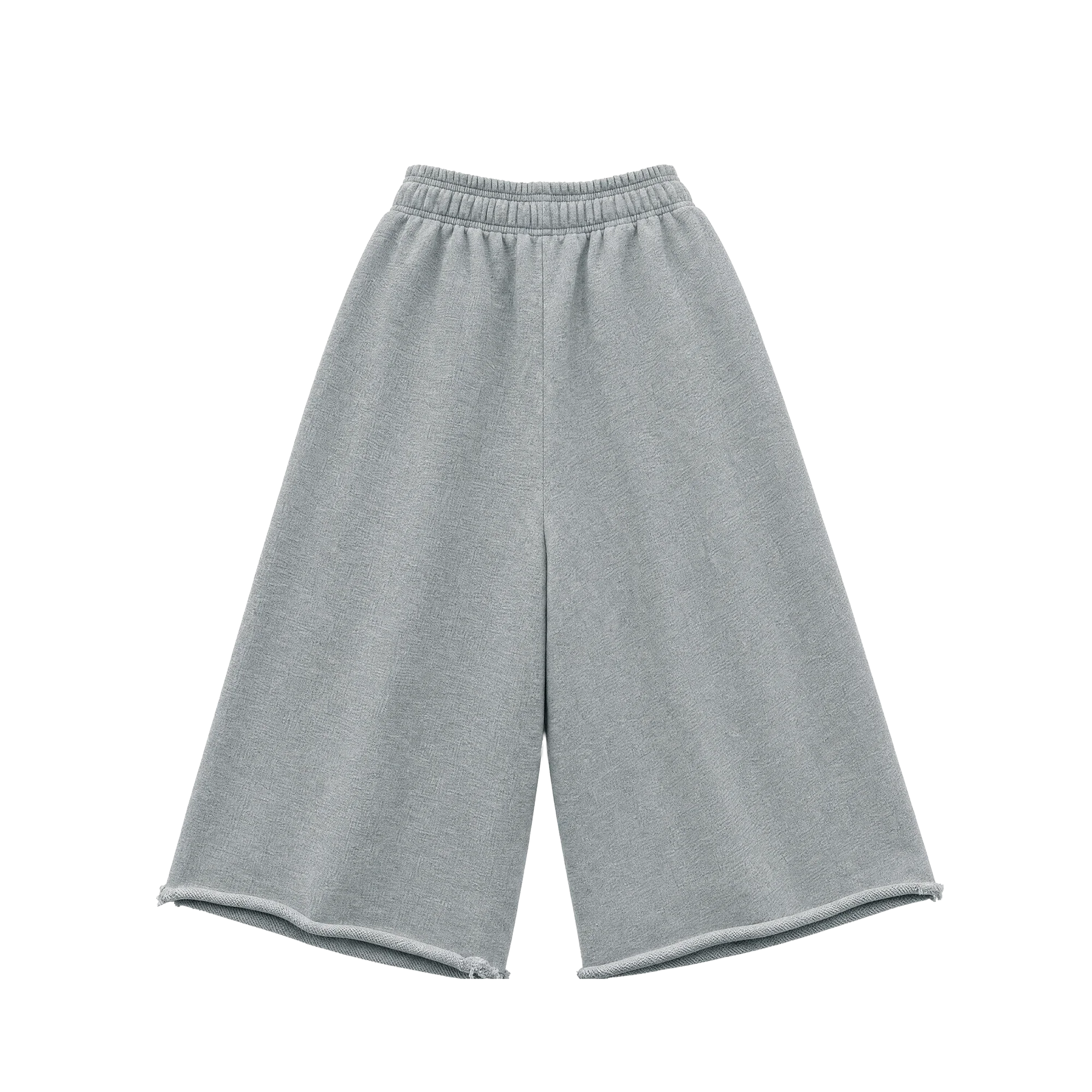 Heather Gray French Terry 3/4 Shorts Print — back