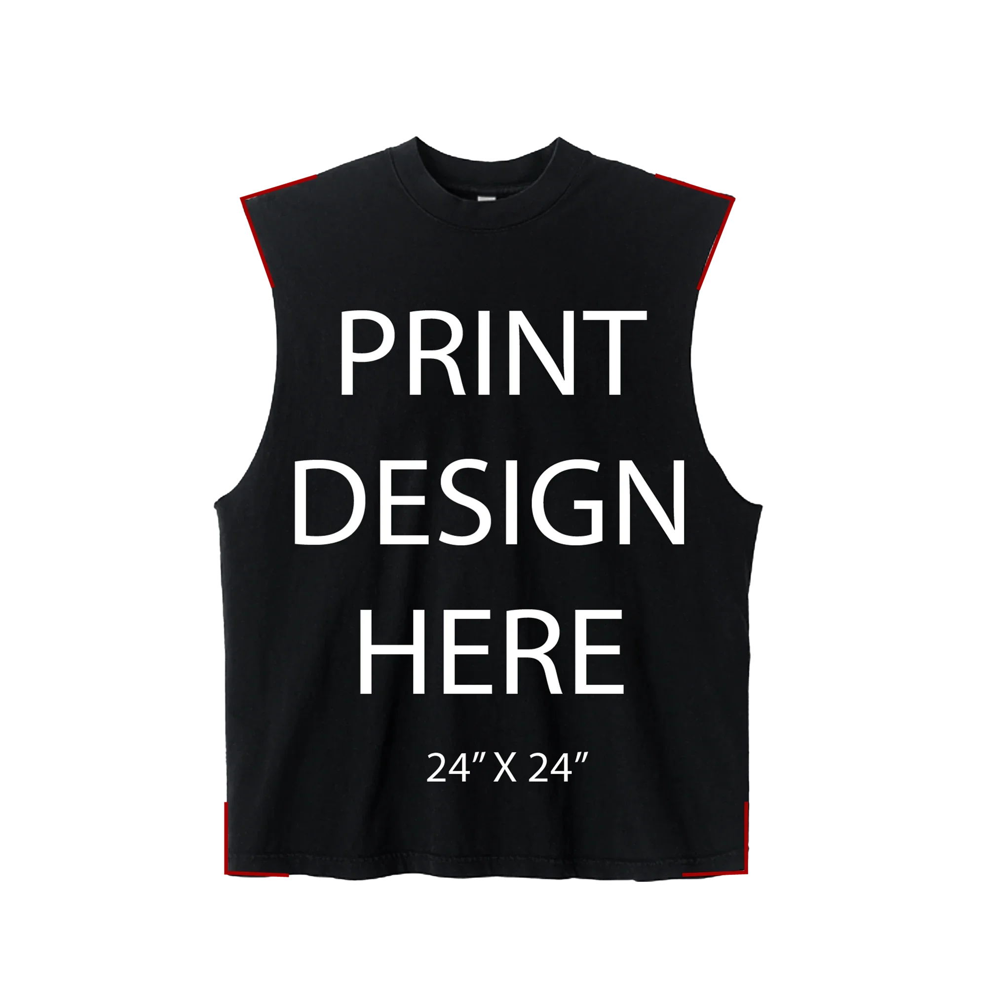 LA Apparel Sleeveless Tee Black Print