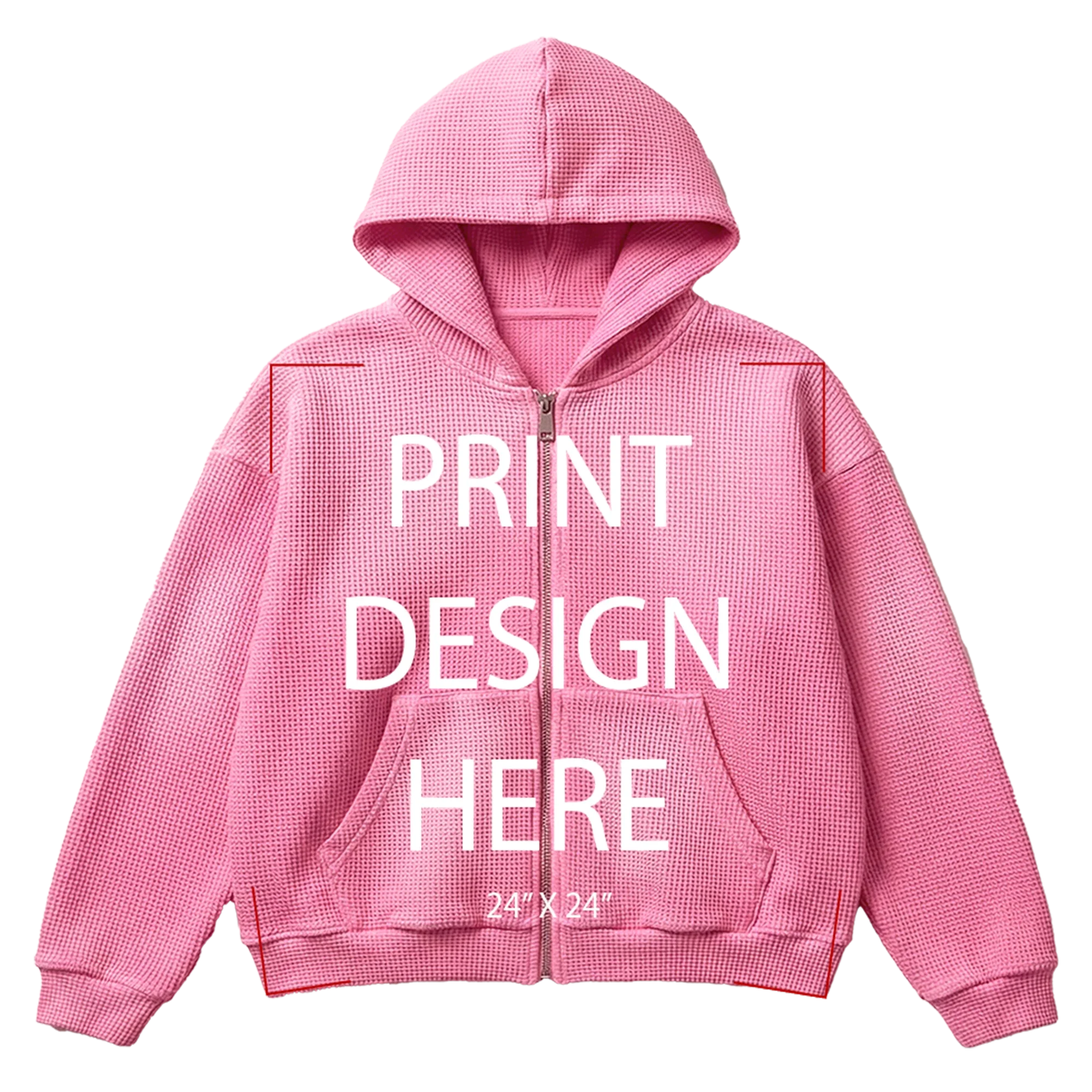 Cloud Pink Thermal Hoodie Print