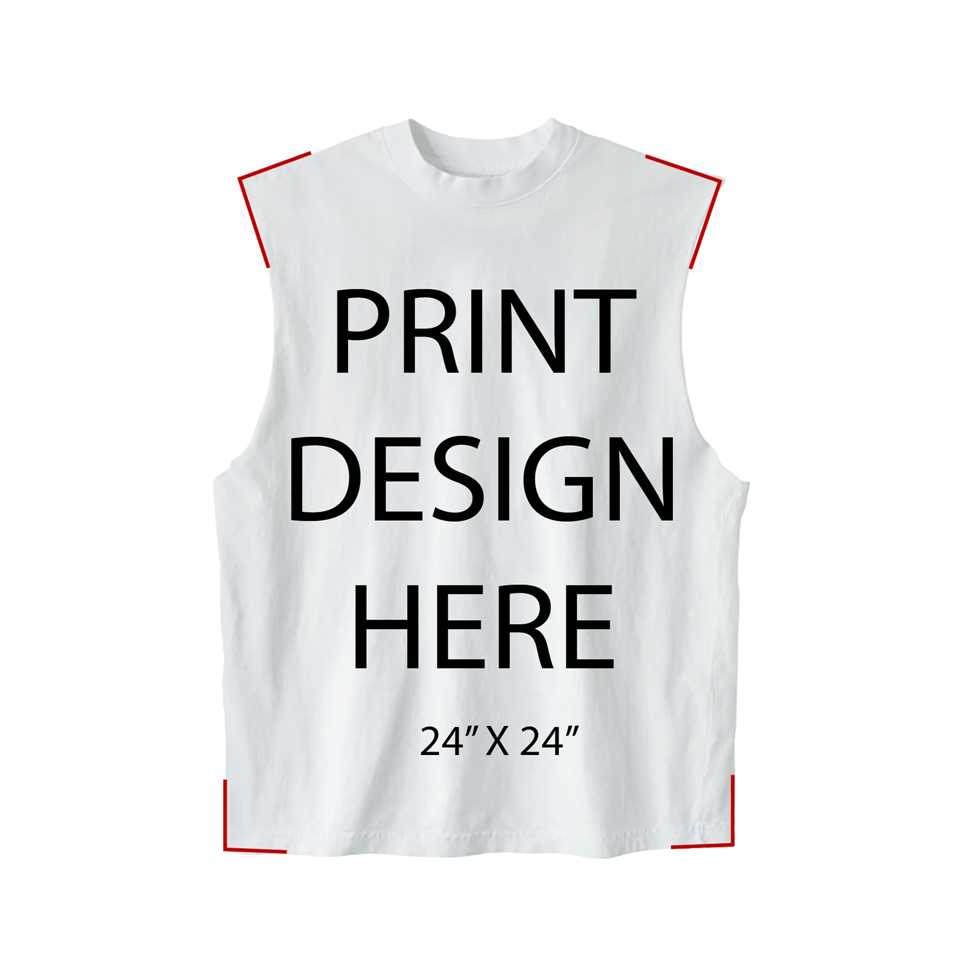 LA Apparel Sleeveless Tee White Print