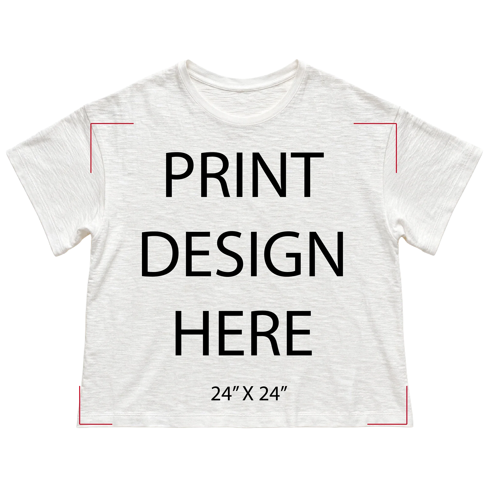 Slub Cotton White Tee Print